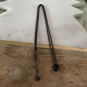 Kendra Scott Druzy Gunmetal Necklace